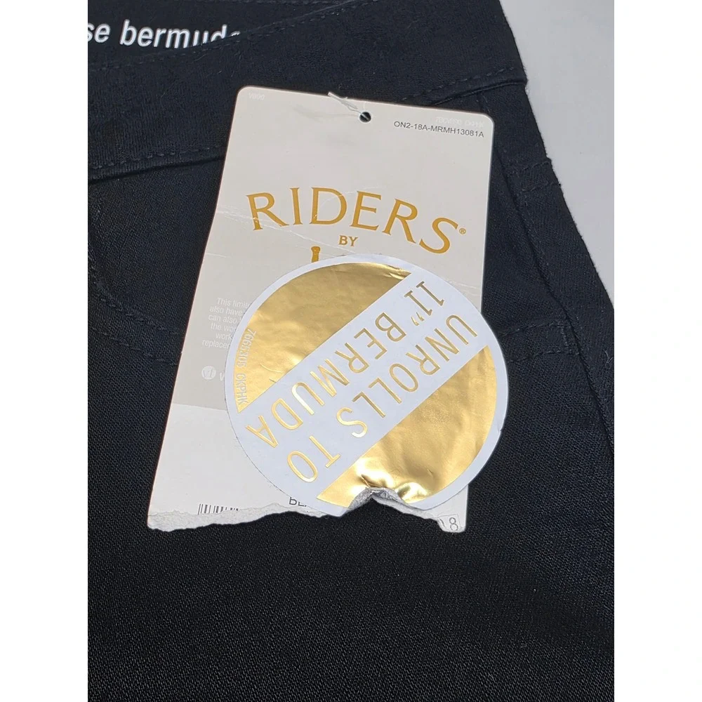 Riders by Lee Womens Midrise Bermuda Shorts Black Size 6M NWT 197MAW0